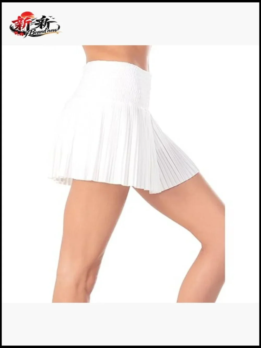 Long Pleated Smocked Skirt Performance Jersey Tennis
